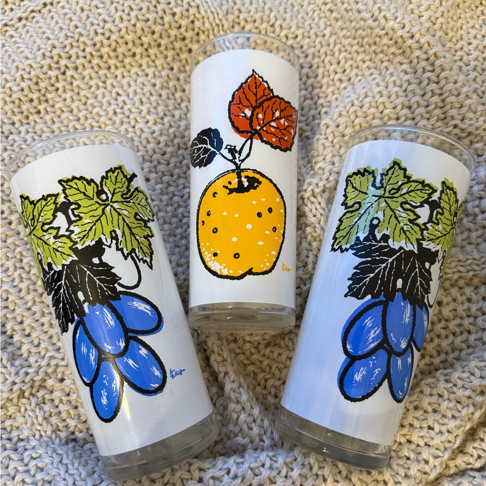Fruit Design Glass Tumblers